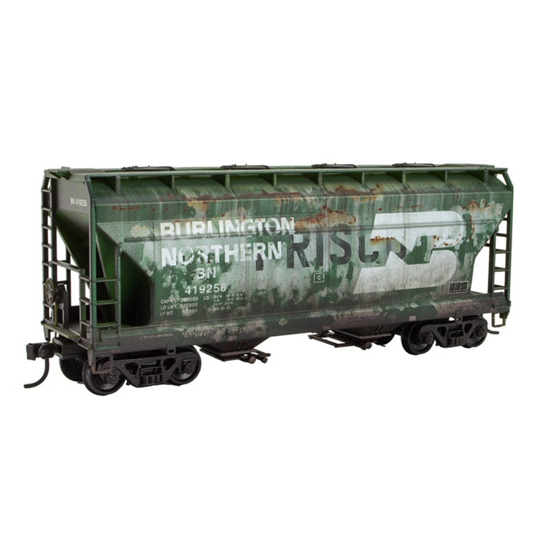 Micro-Trains by Atlas 220 010 008 HO-Scale Weathered 2-Bay Covrered Hopper - Unassembled Kit - Burlington Northern (BN) ex-SLSF #419256