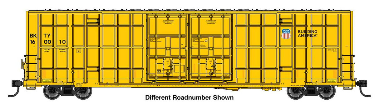 WalthersMainline HO 60' High Cube Plate F Horizontal Post Boxcar - Ready to Run -- Union Pacific (UP) BKTY #160037