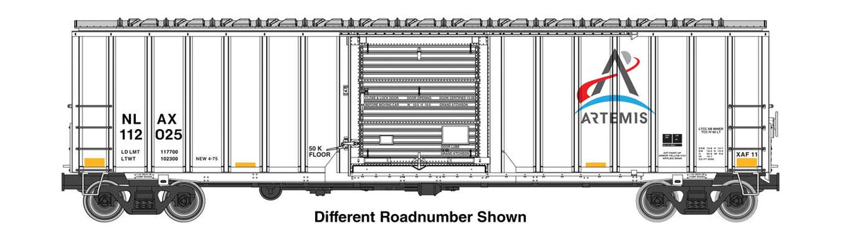WalthersMainline HO Rocket Train Buffer Car Ready to Run -- Artemis (NLAX) #112026