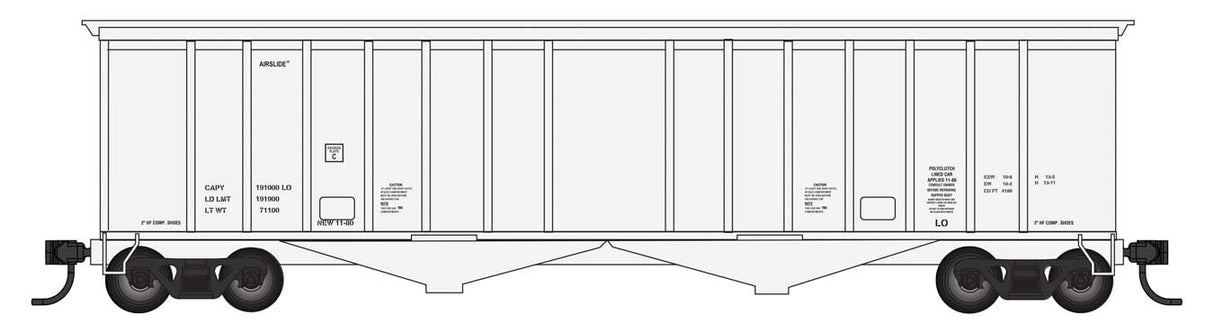 WalthersMainline HO 50' 2-Bay Airslide(R) Covered Hopper - Ready to Run -- Data Only