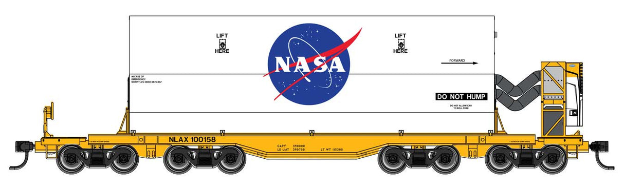 WalthersMainline HO Rocket Train Booster Car with Refrigeration Unit - Ready to Run -- NASA (NLAX)#100158