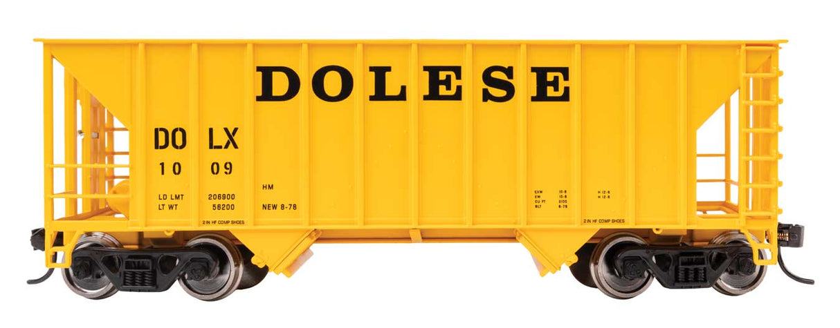 WalthersProto HO 34' 100-Ton 2-Bay Hopper - Ready to Run -- DOLESE #1009