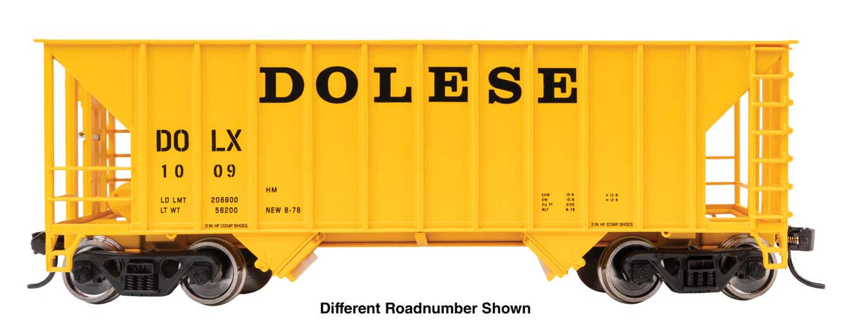 WalthersProto HO 34' 100-Ton 2-Bay Hopper - Ready to Run -- DOLESE #1013