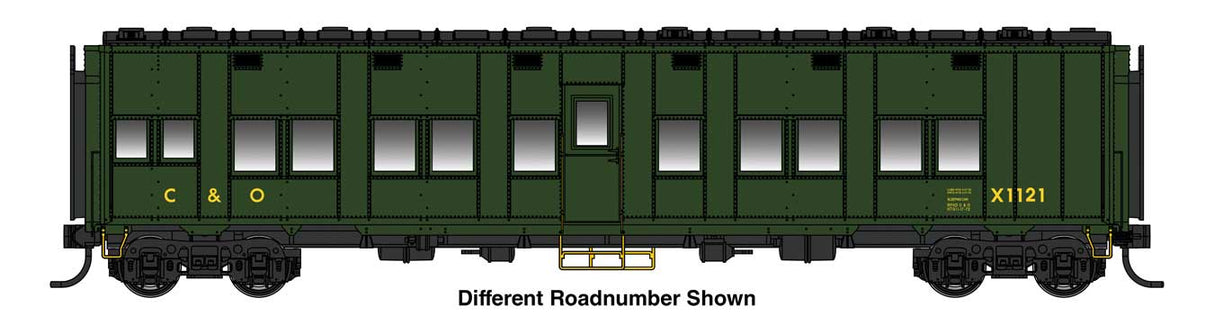 WalthersProto HO Pullman-Standard Troop Sleeper Car - Standard - Ready to Run -- Chesapeake & Ohio (C&O) #X1043