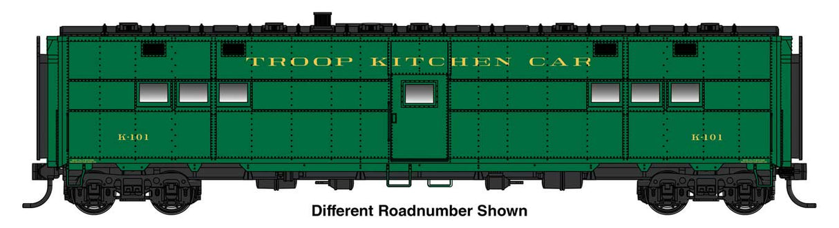 WalthersProto HO ACF-Built Troop Kitchen Car - Standard - Ready to Run -- Troop Kitchen #K495