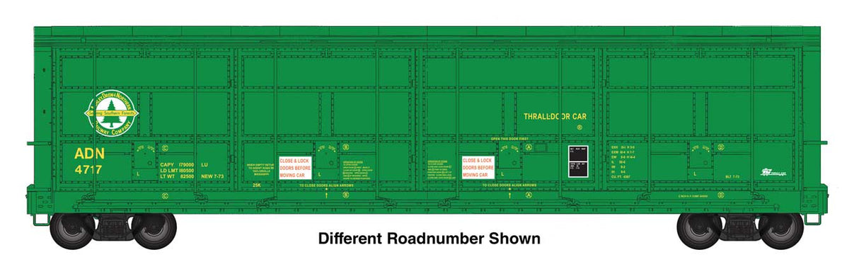 WalthersProto 56' Thrall All-Door Boxcar - Ready to Run -- Ashley, Drew & Northern (AD&N) #4724