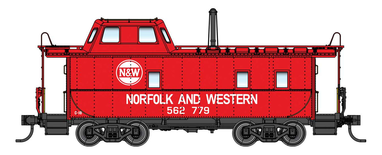 WalthersProto Wabash Streamlined Caboose - Ready to Run -- Norfolk & Western (w/Logo) #562779
