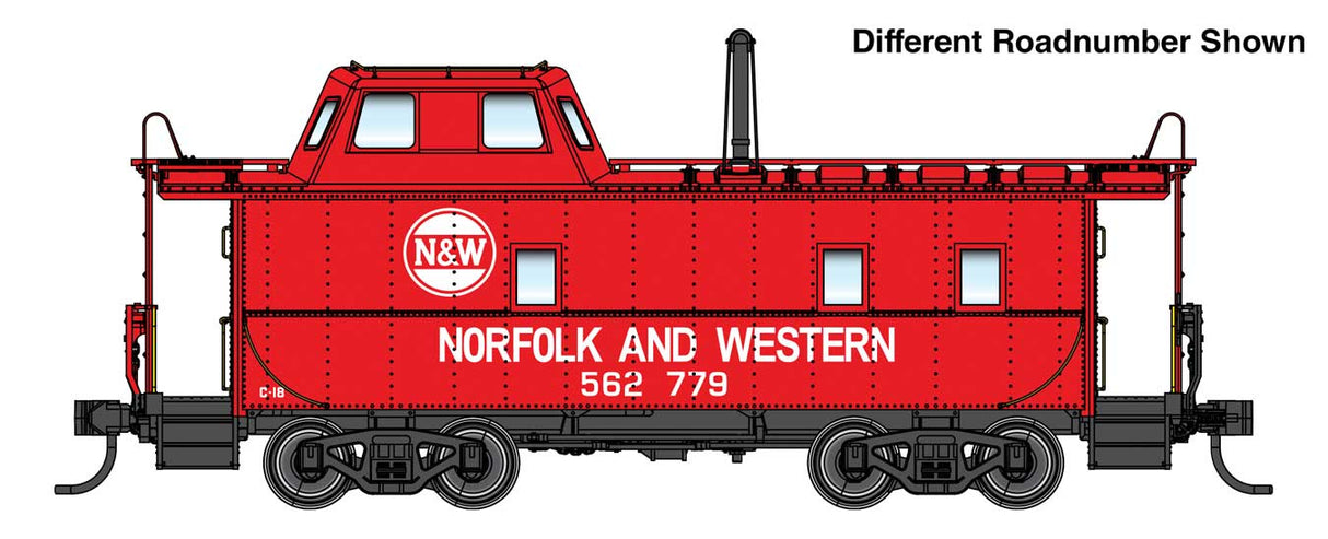 WalthersProto Wabash Streamlined Caboose - Ready to Run -- Norfolk & Western (w/Logo) #562793
