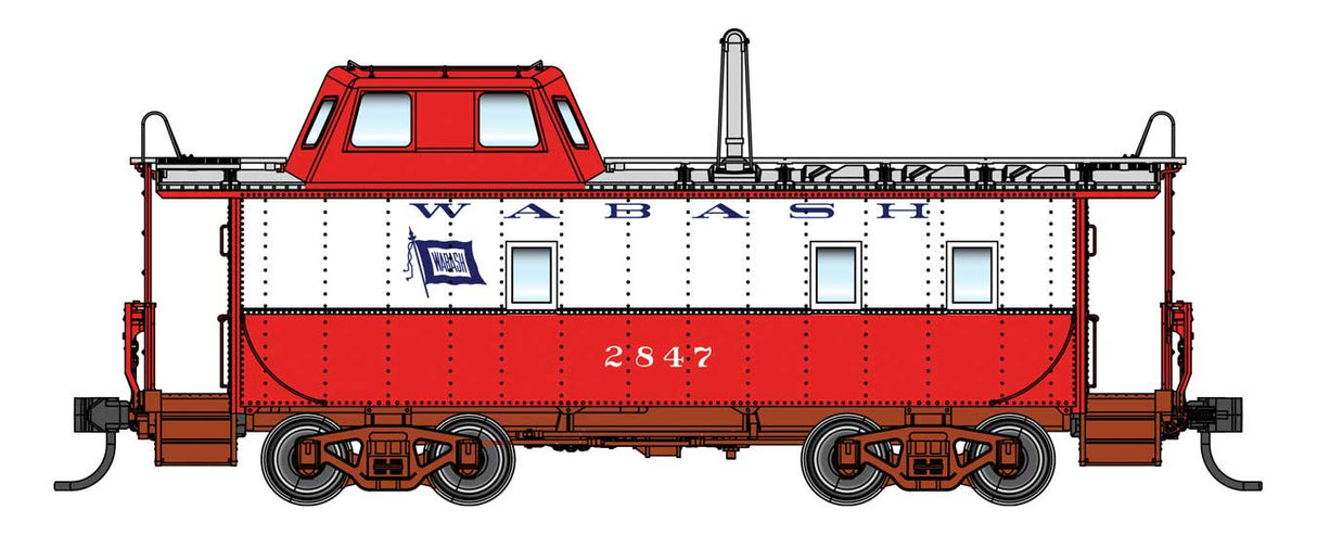 WalthersProto Wabash Streamlined Caboose - Ready to Run -- Wabash #2847