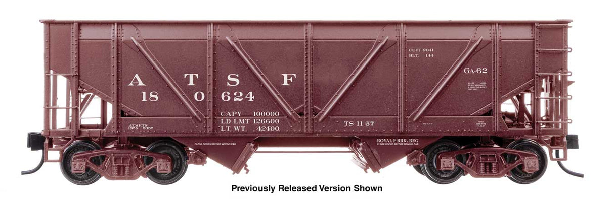 WalthersProto HO 34' Steel-Sheathed War Emergency Hopper - Ready to Run -- Santa Fe (ATSF) #180687
