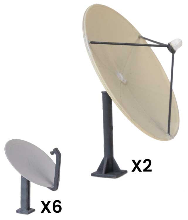 Walthers SceneMaster HO Satellite Dishes -- Kit - 6 Small and 2 Large