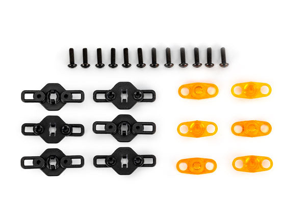 Traxxas 10360 Mounts, side marker lights, Boat Trailer (6)/ lenses (6)/ 2.5x8mm BCS (black stainless) (12)