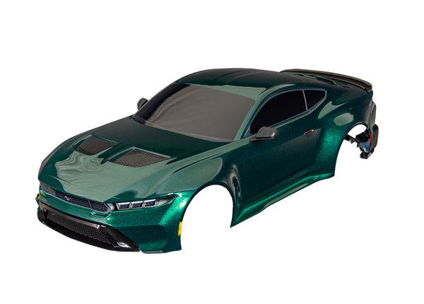Traxxas 10511 Body, Ford Mustang, Complete (green) (painted, decals applied) (includes side mirrors, spoiler, grilles, vents, & clipless Mounting)
