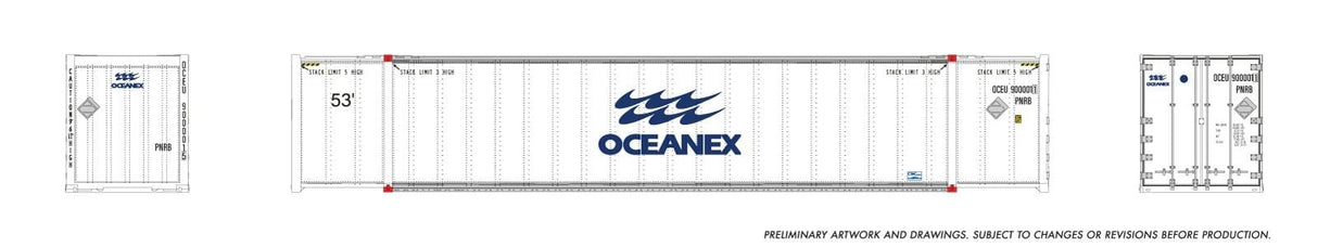 Rapido Trains HO 53' high-cube Container (2-pack): Oceanex