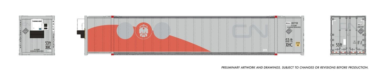 Rapido Trains HO 53' high-cube Container (2-pack): ROLU (ROLX)