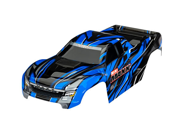 Traxxas 10711-BLUE Mini Maxx Body, - Blue (painted, decals applied)