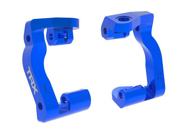 Traxxas 10733-BLUE Mini Maxx Caster blocks (c-hubs), 6061-T6 aluminum (blue-anodized) (left & right)