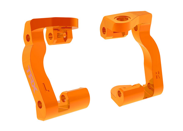 Traxxas 10733-ORNG Mini Maxx Caster blocks (c-hubs), 6061-T6 aluminum (orange-anodized), left & right