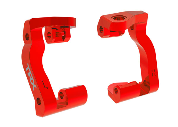 Traxxas 10733-RED Mini Maxx Caster blocks (c-hubs), 6061-T6 aluminum (red-anodized), left & right