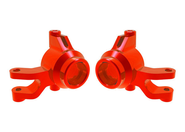Traxxas 10734-RED Mini Maxx Steering blocks, 6061-T6 aluminum (red-anodized) (left & right)/ 3x12mm SS (with threadlock) (4)/ 3x15mm BCS (with threadlock) (2)