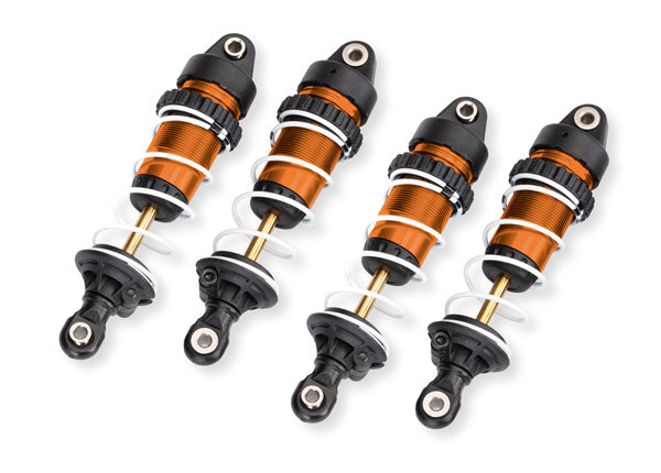Traxxas 10765-ORNG Mini Maxx Shocks, GTR long, orange-anodized, PTFE-coated bodies with TiN shafts (assembled with Springs) (4)