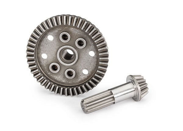 Traxxas 10778 Mini Maxx Ring gear, Differential, 47-tooth/ pinion gear, Differential, 12-tooth (planetary) (Front)