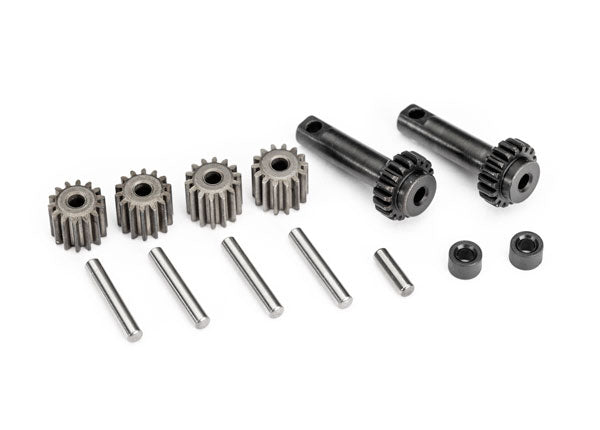 Traxxas 10782 Mini Maxx Gear set, Differential (planetary) (Output gears (2), spider gears (4), spider gear shafts (4), Differential spacers (2), Output shaft (1), 2.5x8.25mm pin (2))