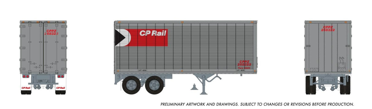 Rapido Trains HO 26' Can-Car Trailer: CP Rail: #268370
