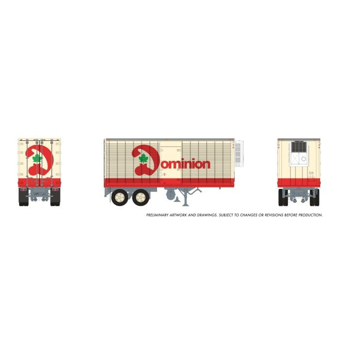 Rapido Trains HO 26' Can-Car Trailer: Dominion Grocers: #159