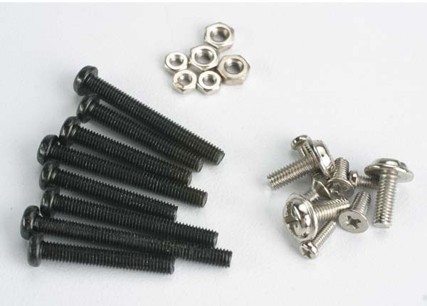 Traxxas 1250 Screw set, machine screw & nut set (black) (Tom Cat/ Spirit) - TRA1250