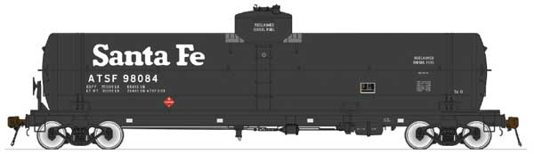 American Limited Models HO GATC Welded Tank Car - Ready to Run -- Santa Fe 98104 (black, Reclaimed Diesel Fuel Service) - 147-1825