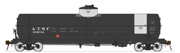 American Limited Models HO GATC Welded Tank Car - Ready to Run -- Santa Fe 101157 (Early Scheme, black, white, Diesel Fuel Service) - 147-1848