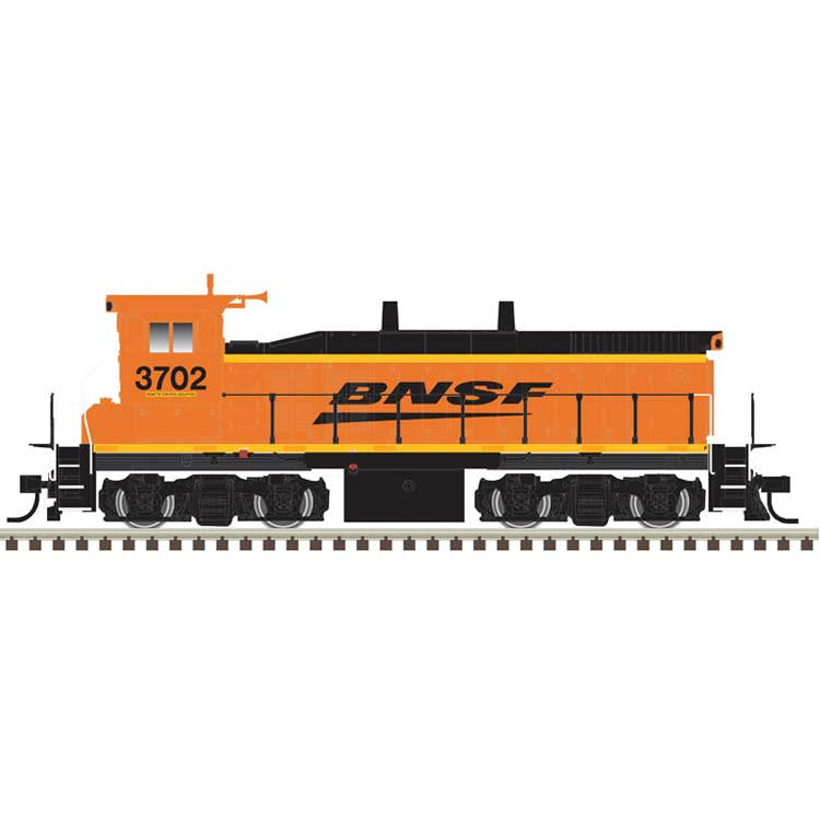 Atlas Master HO MP15DC - Standard DC - Master(R) Silver – BNSF Railway #3704 (H3, orange, black, yellow, Wedge Logo)