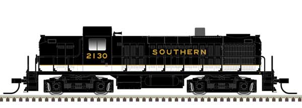 Atlas Alco RS2 - DCC - Master(R) -- Southern Railway 2130 (black, aluminum, gold)
