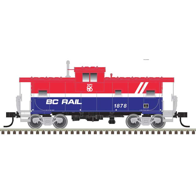 Atlas N Master Series Extended Vision Caboose - BC Rail #1875 (red, white, blue)