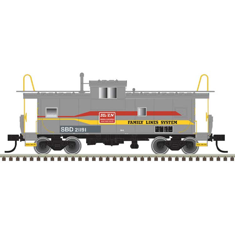 Atlas N Master Series Extended Vision Caboose - Family Lines SBD #21191 (gray, yellow, red)