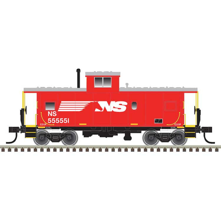 Atlas N Master Series Standard Vision Caboose - Norfolk Southern (NS) #555551 (red, white)