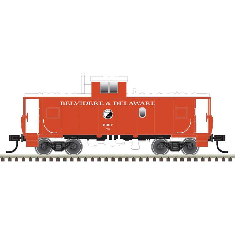 Atlas N Master Series Standard Vision Caboose - Belvidere & Delaware #595 (red, black)