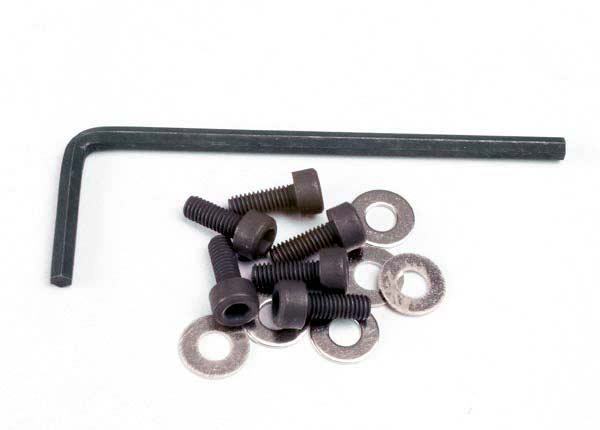 Traxxas 1552 BackPlate Screws (3x8mm cap-head machine) (6)/Washers (6)/ wrench - TRA1552