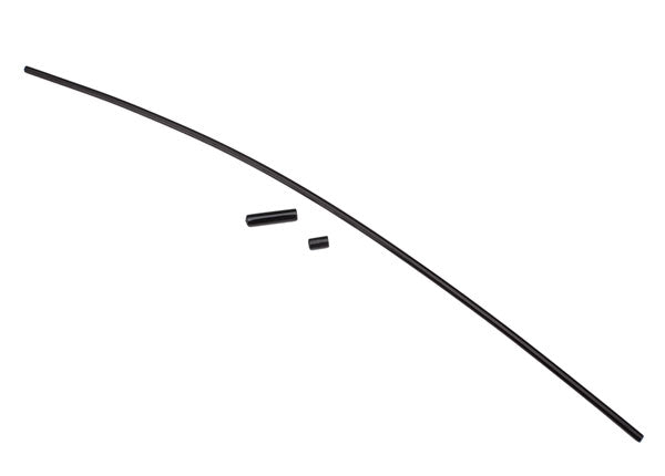 Traxxas 1726A Antenna, tube, black (1)/ vinyl antenna cap (1)/ wire retainer (1) - TRA1726A