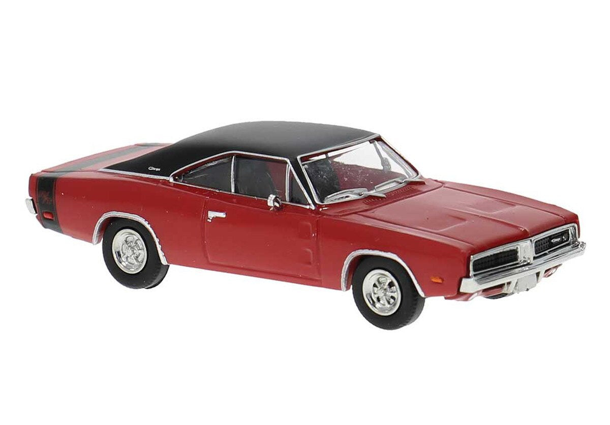 Brekina HO Dodge Charger - Assembled -- Red, Black