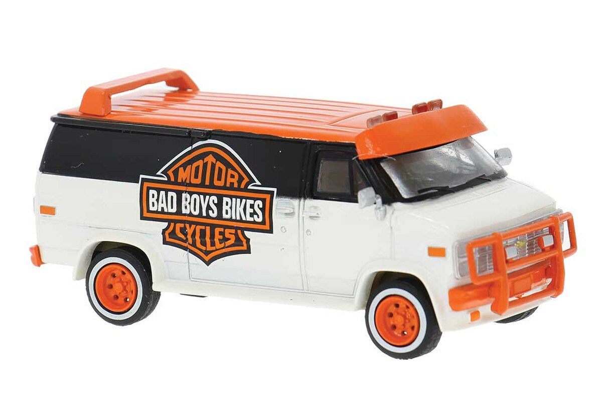 Brekina HO 1983 GMC Verdura Cargo Van - Assembled – Bad Boys Bikes (white, black, orange)