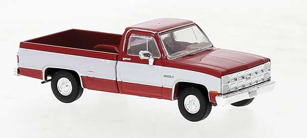 Brekina HO 1981 GMC Sierra Grande Pickup Truck - Assembled -- Red, White