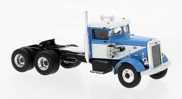 Brekina Automodelle 1955 Peterbilt 281 Semi Tractor Only - Assembled -- Blue, White - 175-85754