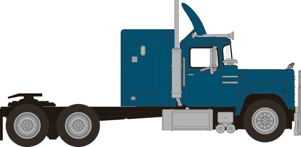 Brekina HO 1970 Mack RS 700 Sleeper-Cab Semi Tractor Only - Assembled -- Blue