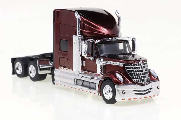 Brekina HO 2010 International Lonestar Sleeper-Cab Semi Tractor - Assembled -- Metallic Red