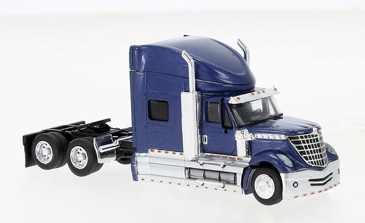 Brekina HO 2010 International Lonestar Sleeper-Cab Semi Tractor - Assembled -- Metallic Blue