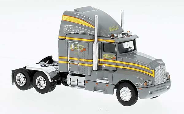 Brekina HO 1984 Kenworth T600 Sleeper-Cab Tractor Only - Assembled -- Friderici (gray, yellow)