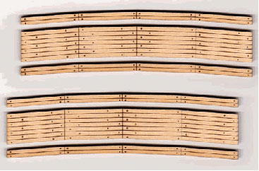 Blair Line N 2-Lane Curved Laser-Cut Wood Grade Crossing 2-Pack -- 12-14" Radius