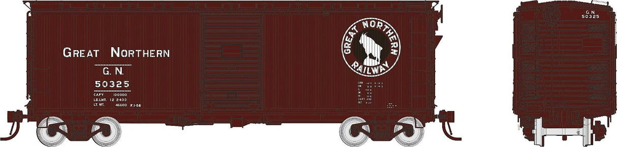 Rapido Trains HO GN 40' Wood-sided Boxcar: GN - Mineral Red: 6-Pack #1